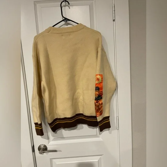 NWT Aelfric Eden Sunflowers & Self-portrait of Van Gogh WORKS OF ART Sweater - Picture 4 of 9
